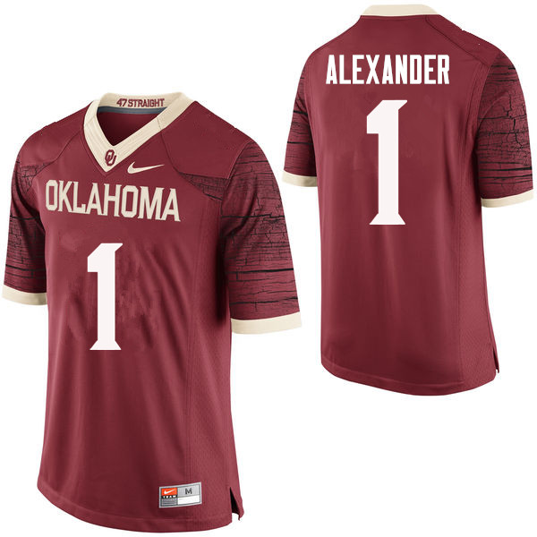 Men Oklahoma Sooners #1 Dominique Alexander College Football Jerseys Limited-Crimson - Click Image to Close